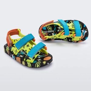 MINI MELISA~FABULA GREEN BLUE SPACESHIP SOLAR SYSTEM ping pong rubber sandals
